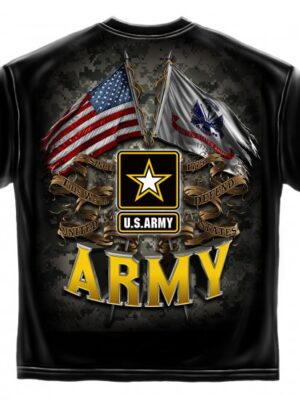 Army Double Flag Us Army Black