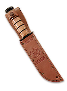 1217S Replacement Sheath: Brown Leather, KA BAR Leather USMC