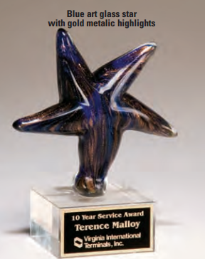 OCT2199 – Blue Art Glass Star Award