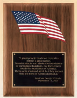 OCTP3938 – 8″ x 10-1/2″ American flag plaque