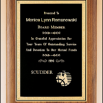 7 X 9 Solid American walnut plaque w/ florentine border