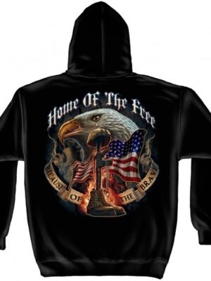 Hooded Sweat Shirt Home Of The Free Because Of The Brave