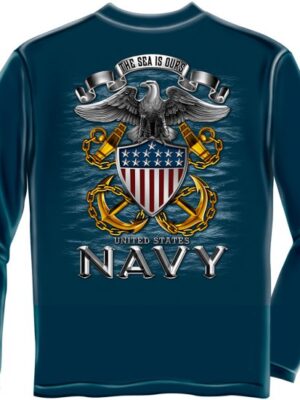 Long Sleeve Navy Full Print Eagle Navy