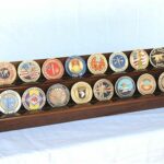 2 Row Coin Display Rack Walnut