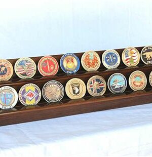 2 Row Coin Display Rack Walnut