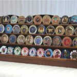 4 Row Coin Display Rack Walnut