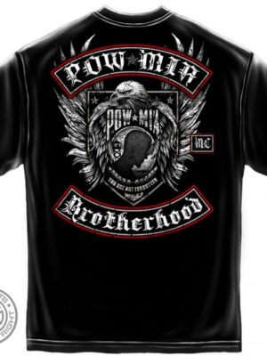 Pow Mia Biker With Rockers Black Silver Foil