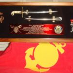 8.25" X 26.5" Shadow Box w/EGA Casting w/ Mini Officer Mameluke