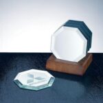 OCPRGH005 - Octagon Mirror Coaster Set and Wood Base