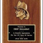 8 X 10 Firematic Award with Antique Bronze Finish Casting