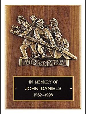 9 X 12 Firematic Award with Antique Bronze Finish Casting