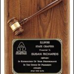 11" X 15" American Walnut Plaque with Walnut Gavel
