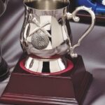 OCDGC802 - 18oz Nickel Plated Tankard on Wood Base