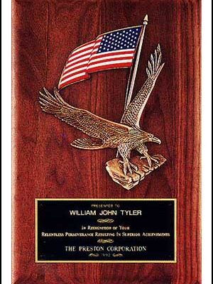 OCTP2394 – 8″ x 10-1/2″ American Walnut Eagle Plaque